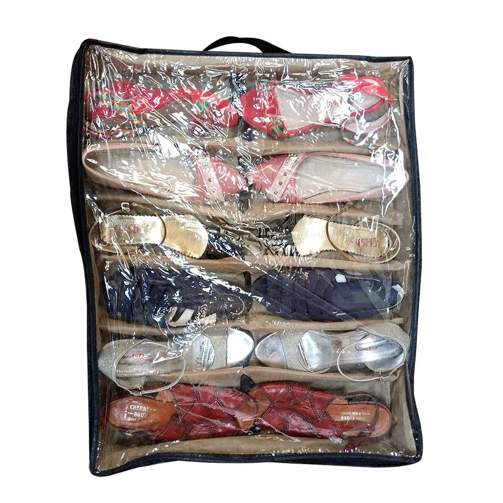 Under Bed Foam Fabric Shoe Organizer ā 12 Pairs Capacity