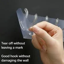 6-Row Transparent Wall Hooks