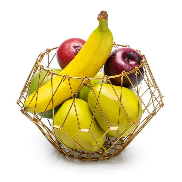 Flexible Gold Wire Fruit Basket