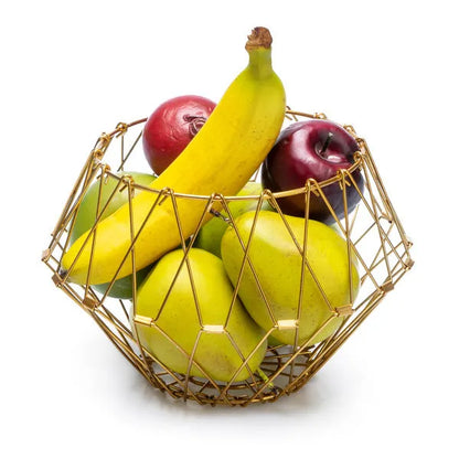 Flexible Gold Wire Fruit Basket