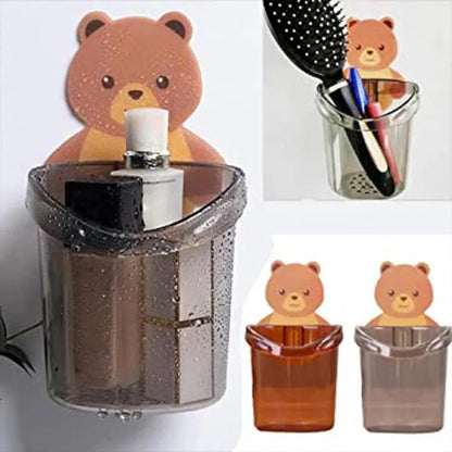 Wall-Mounted Bear Toothbrush Holder