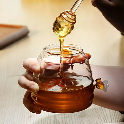 Clear Glass Honey Storage Jar