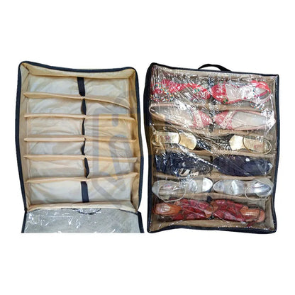 Under Bed Foam Fabric Shoe Organizer – 12 Pairs Capacity