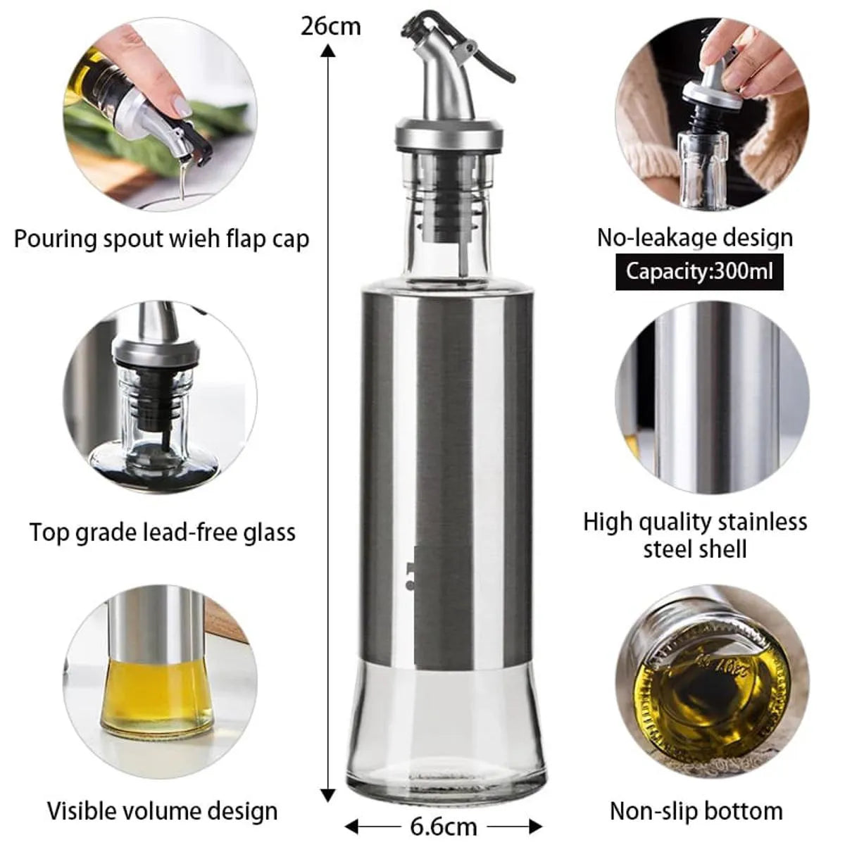 Glass Oil & Vinegar Dispenser Bottle