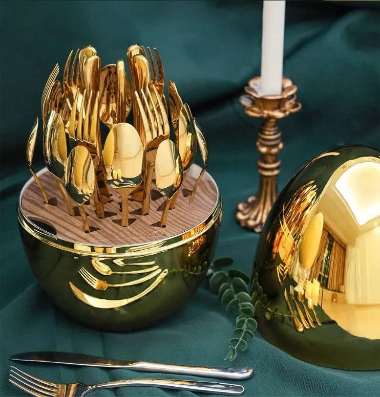 Egg Shell 24-Piece Stainless Steel Cutlery Set