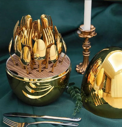 Egg Shell 24-Piece Stainless Steel Cutlery Set