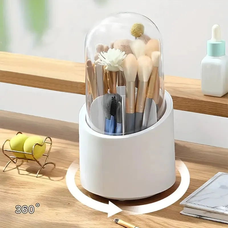 360° Rotating Makeup Brush Organizer