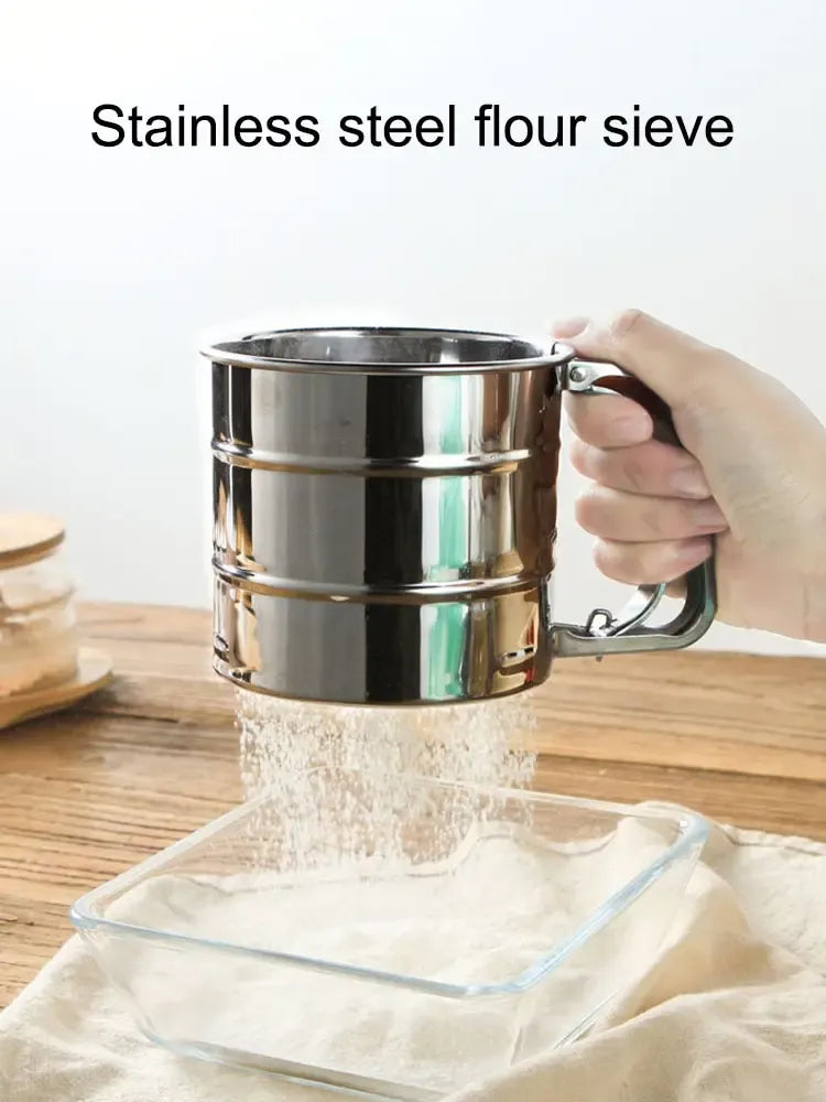 Stainless Steel Hand Press Flour Sifter