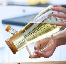 Glass Oil Dispenser with Wooden Lid