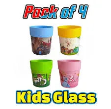 Cartoon Printed Kids Glass – Pack of 4