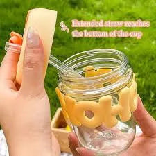 Pearl Glass Tumbler with Straw