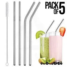 5-Piece Stainless Steel Straw Set