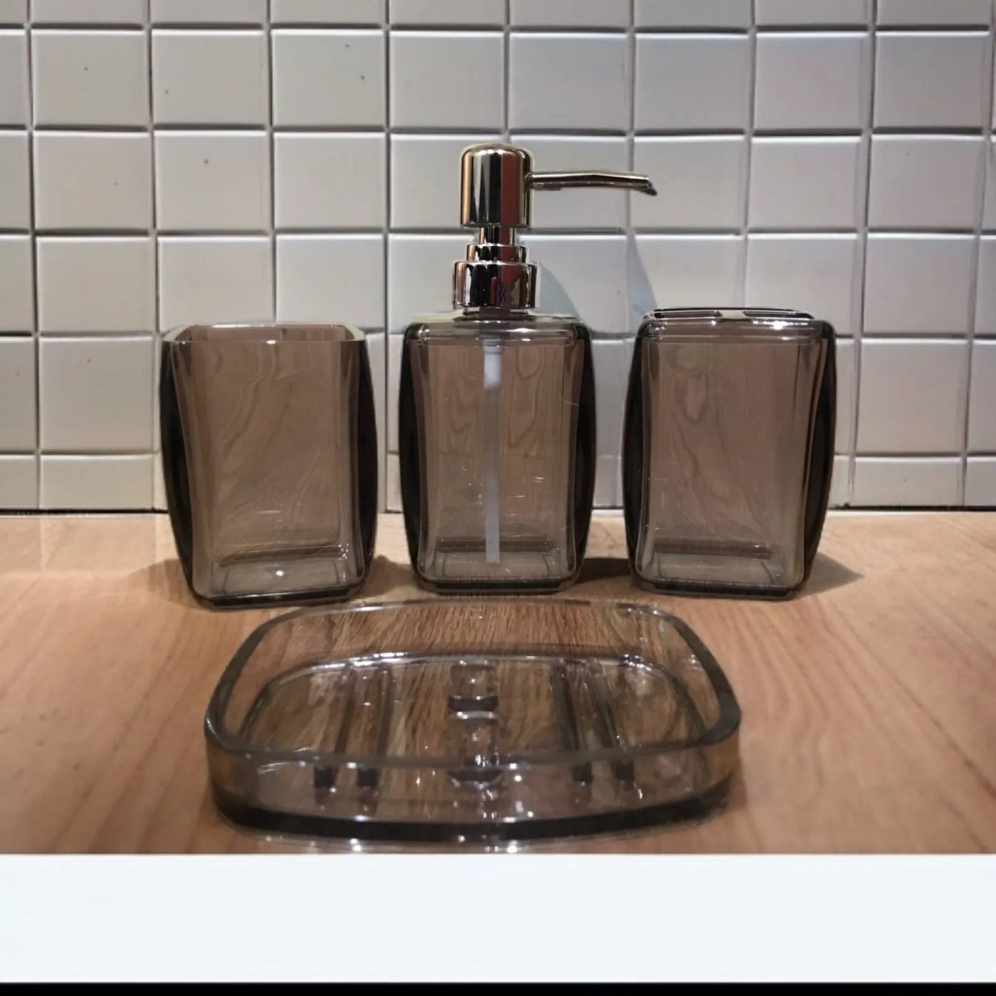 Acrylic 4-Piece Washroom Set