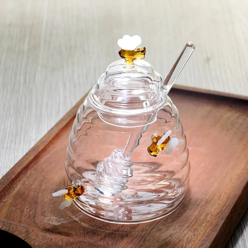 Clear Glass Honey Storage Jar