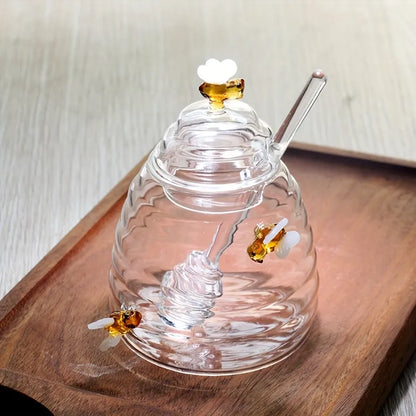 Clear Glass Honey Storage Jar