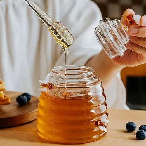 Clear Glass Honey Storage Jar