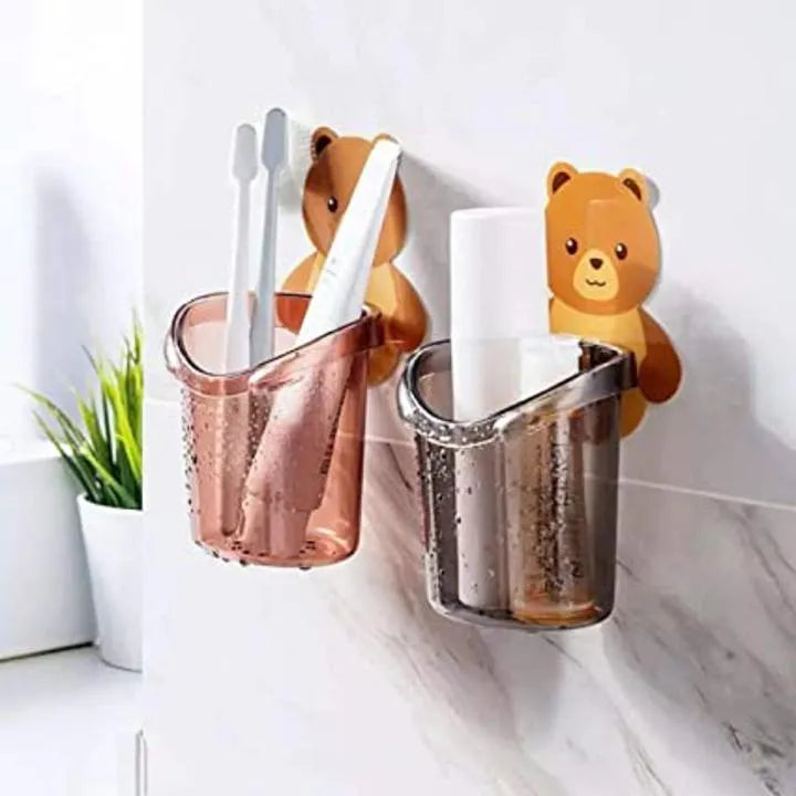 Wall-Mounted Bear Toothbrush Holder