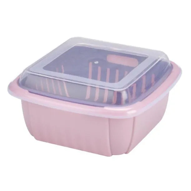 2-in-1 Fruit & Vegetable Storage and Drain Basket with Lid