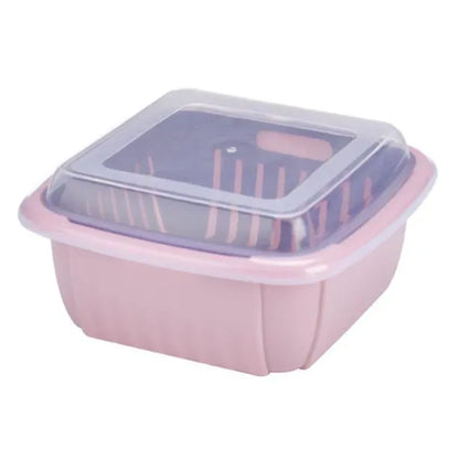2-in-1 Fruit & Vegetable Storage and Drain Basket with Lid