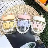 Pearl Glass Tumbler with Straw