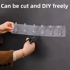 6-Row Transparent Wall Hooks